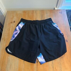 adidas 7” Black Shorts with Blue Accents